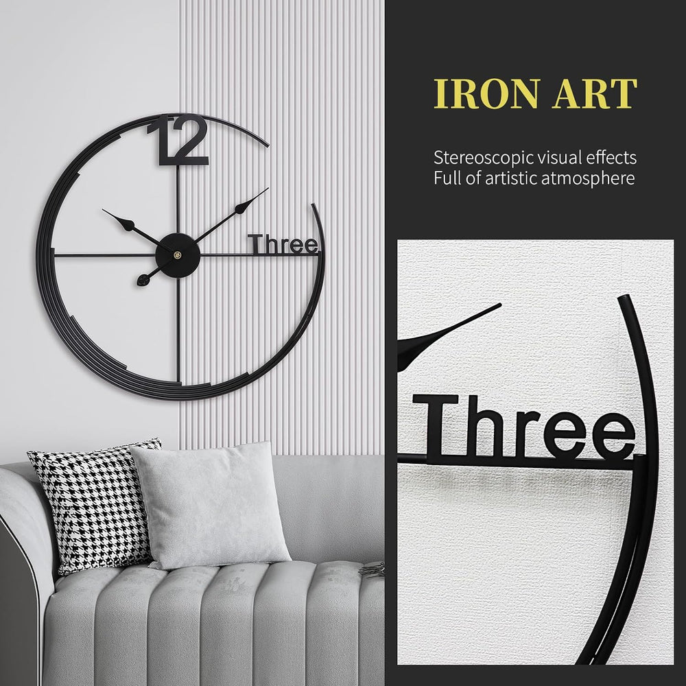 Large Wall Clock,Modern Minimalist Wall Clock Round Silent Non-Ticking Batter...