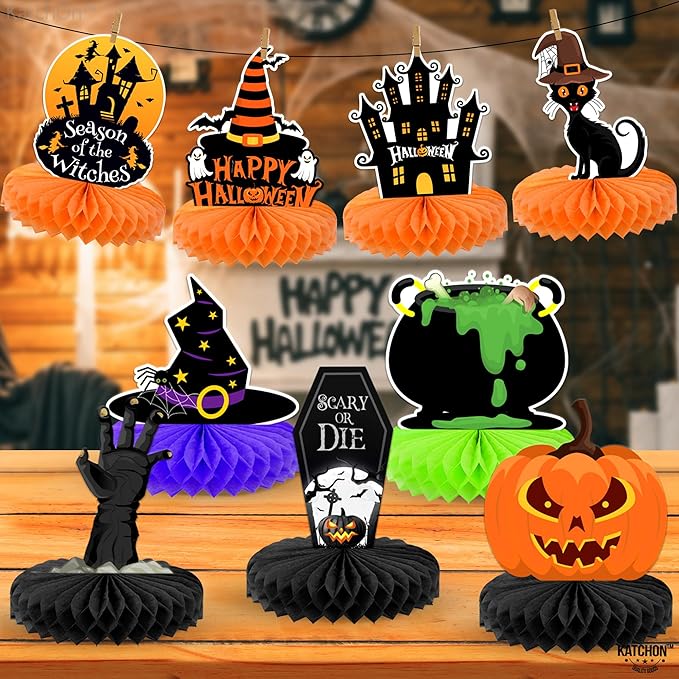 KatchOn, Halloween Centerpieces for Tables - Pack of 9 | Witch Halloween Tabl...