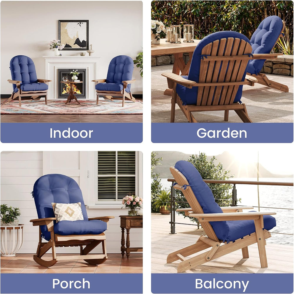UDPATIO Adirondack Chair Cushion with Ties Outdoor Rocking Chairs Pad