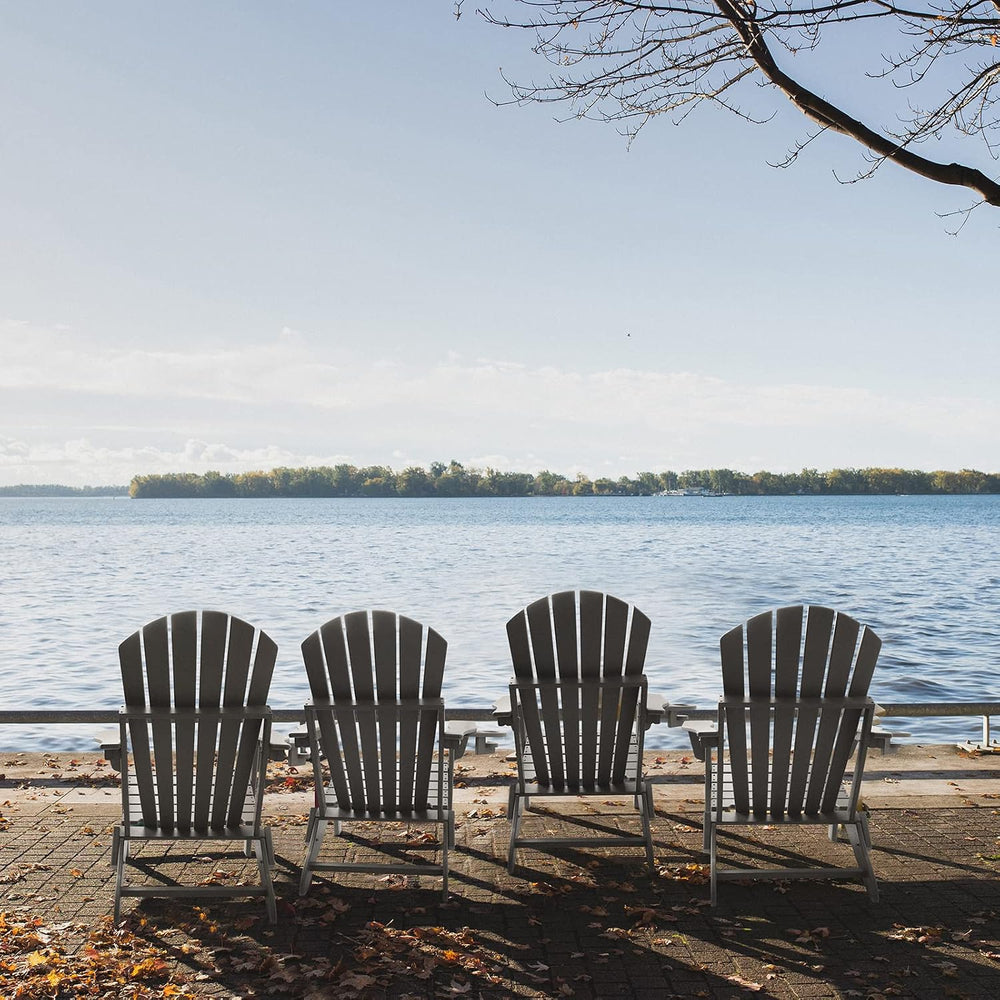 FUNBERRY Oversized Adirondack Folding Chair Set of 4, Fire Pit Chair 400LBS