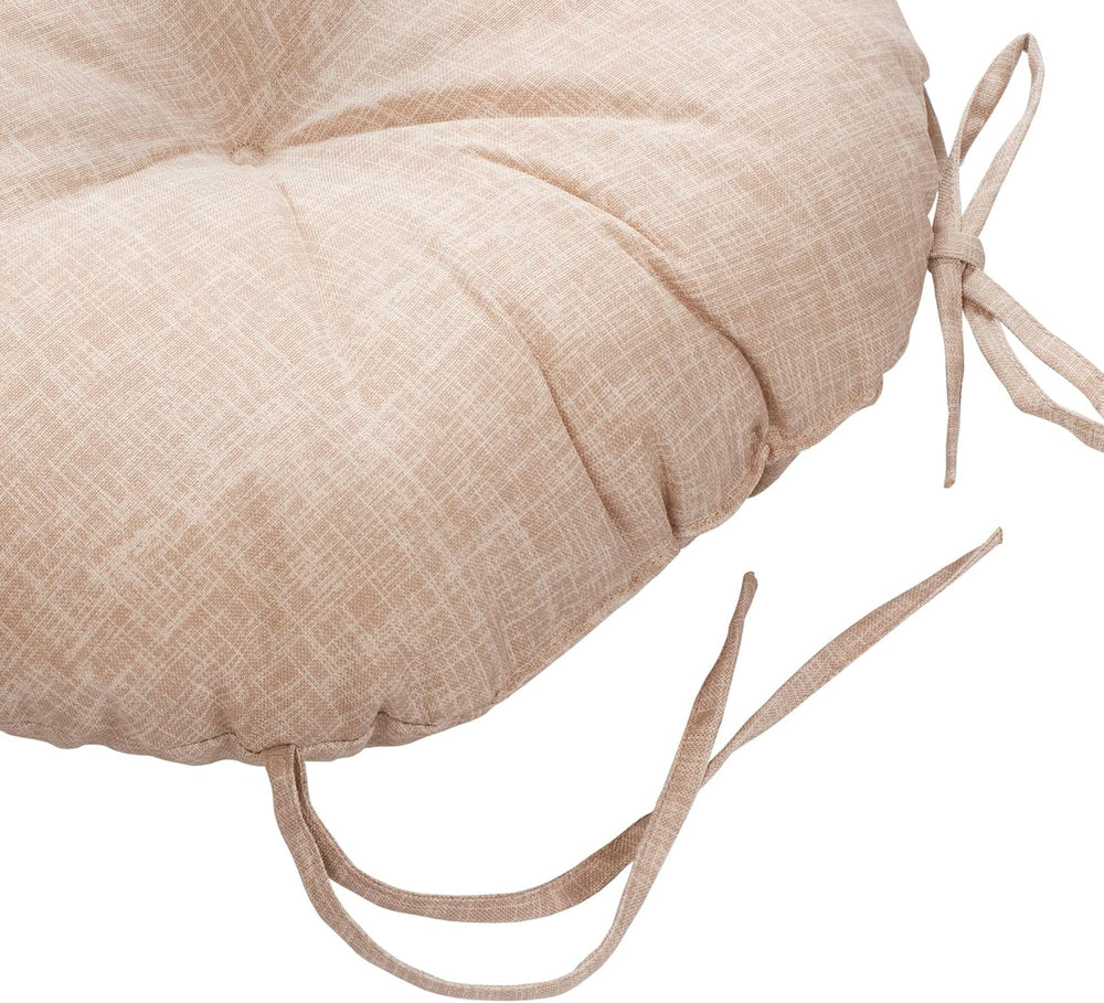 Magpie Fabrics Outdoor Round Bistro Seat Cushions with Ties, 15"x15&quot...