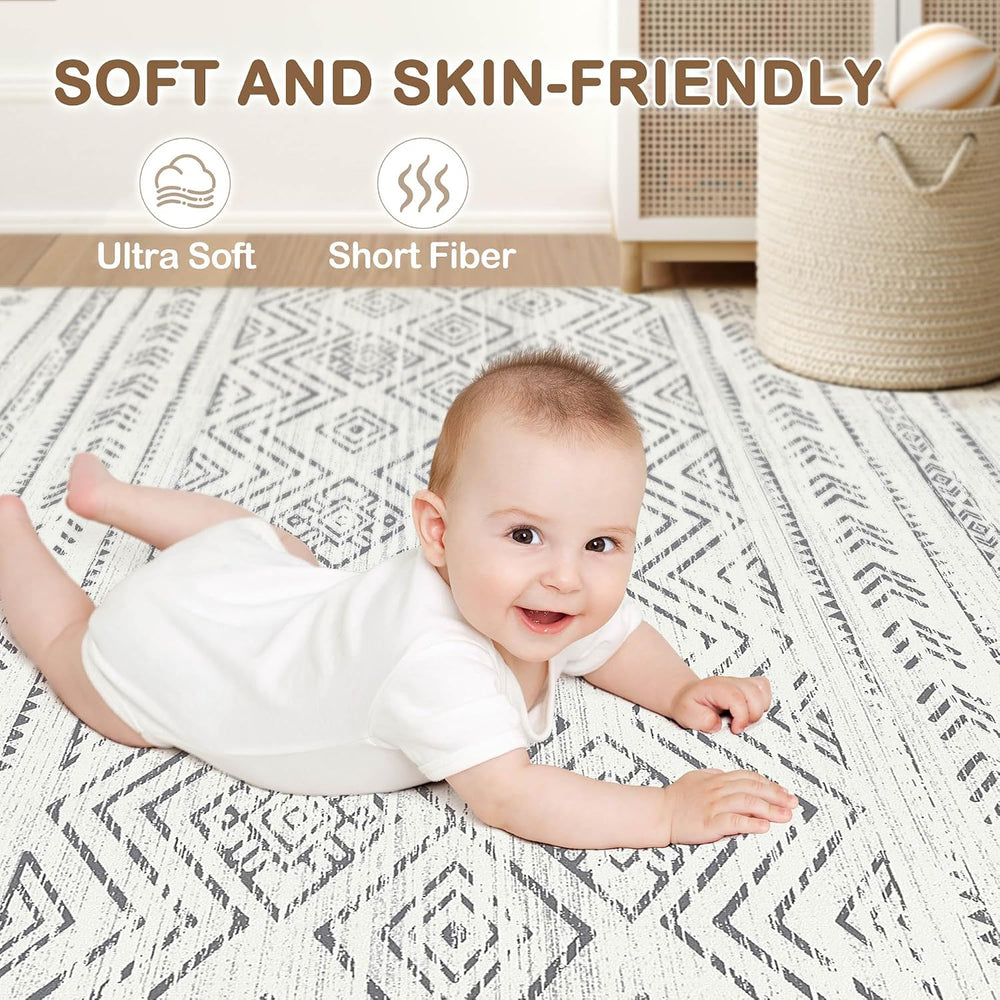Tortania Area Rug Living Room Rugs- 9x12 Washable Large Soft Neutral Boho Mor...