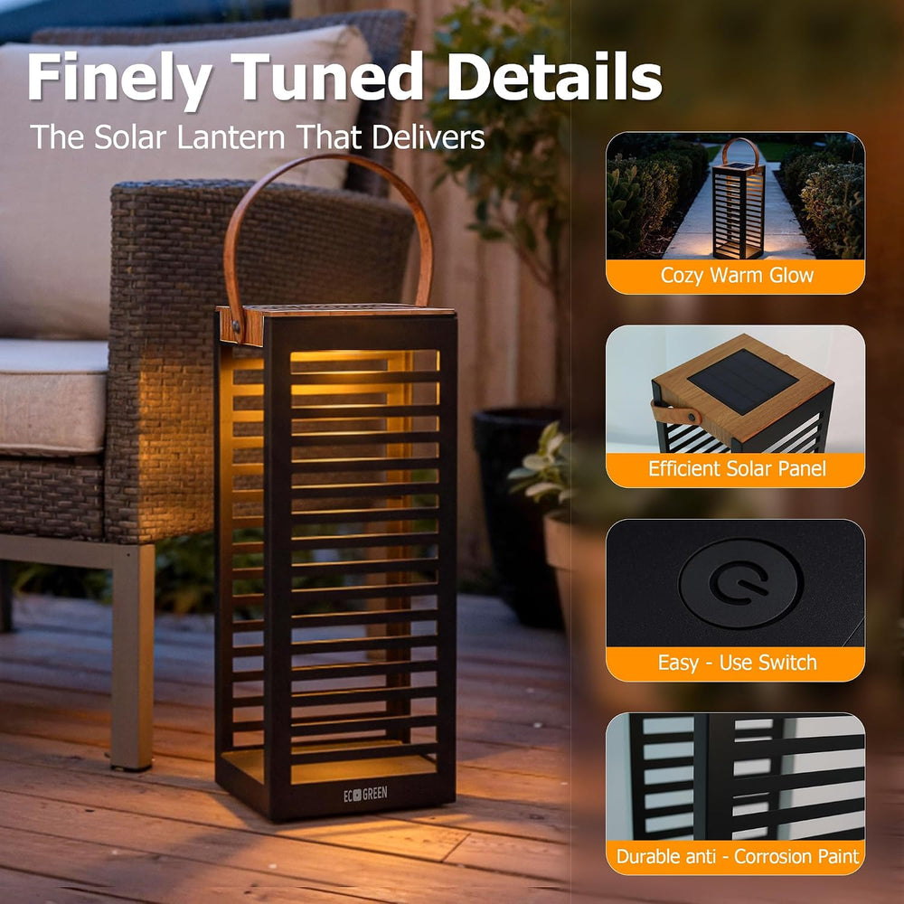 EcoGreen Solar Floor Lamp, Solar Lanterns Outdoor Waterproof for Yard