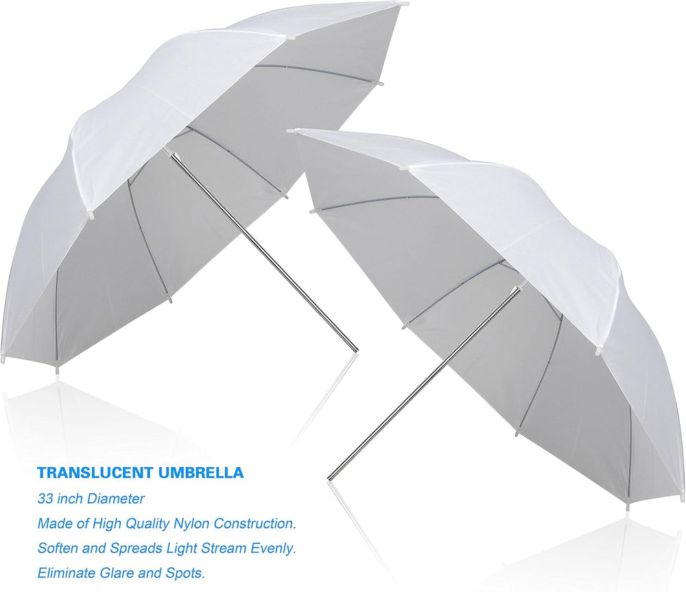 EMART Photography Umbrella, 400W 5500K Lighting kit for Vedio, Studio-2Pack