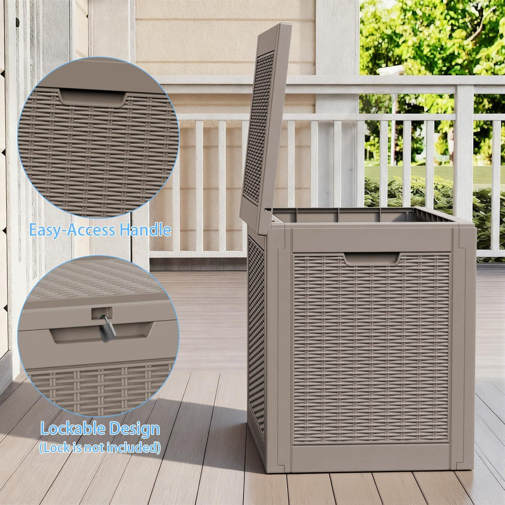 EasyUp 37 Gal Waterproof Outdoor Storage Box UV Resistant Deck Box