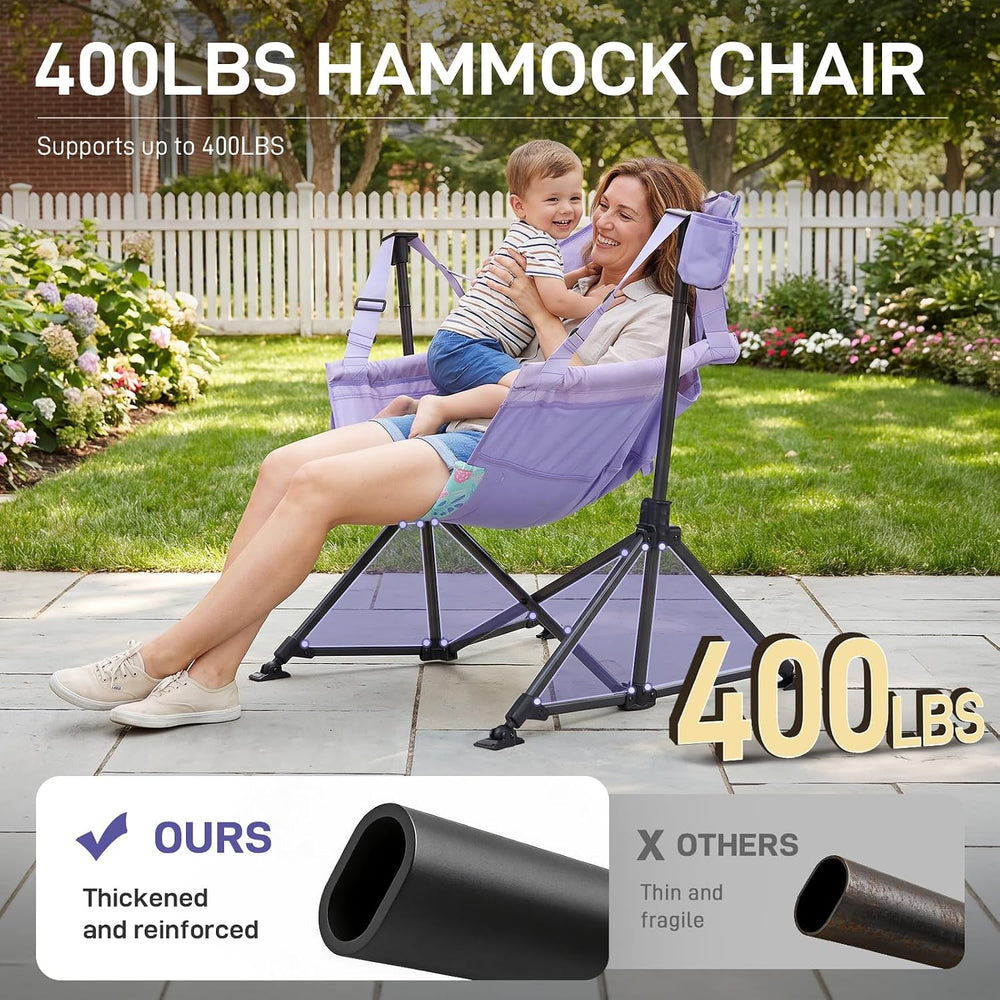 EVER ADVANCED Hammock Camping Chair, Oversized Heavy Duty Swing Chair with De...