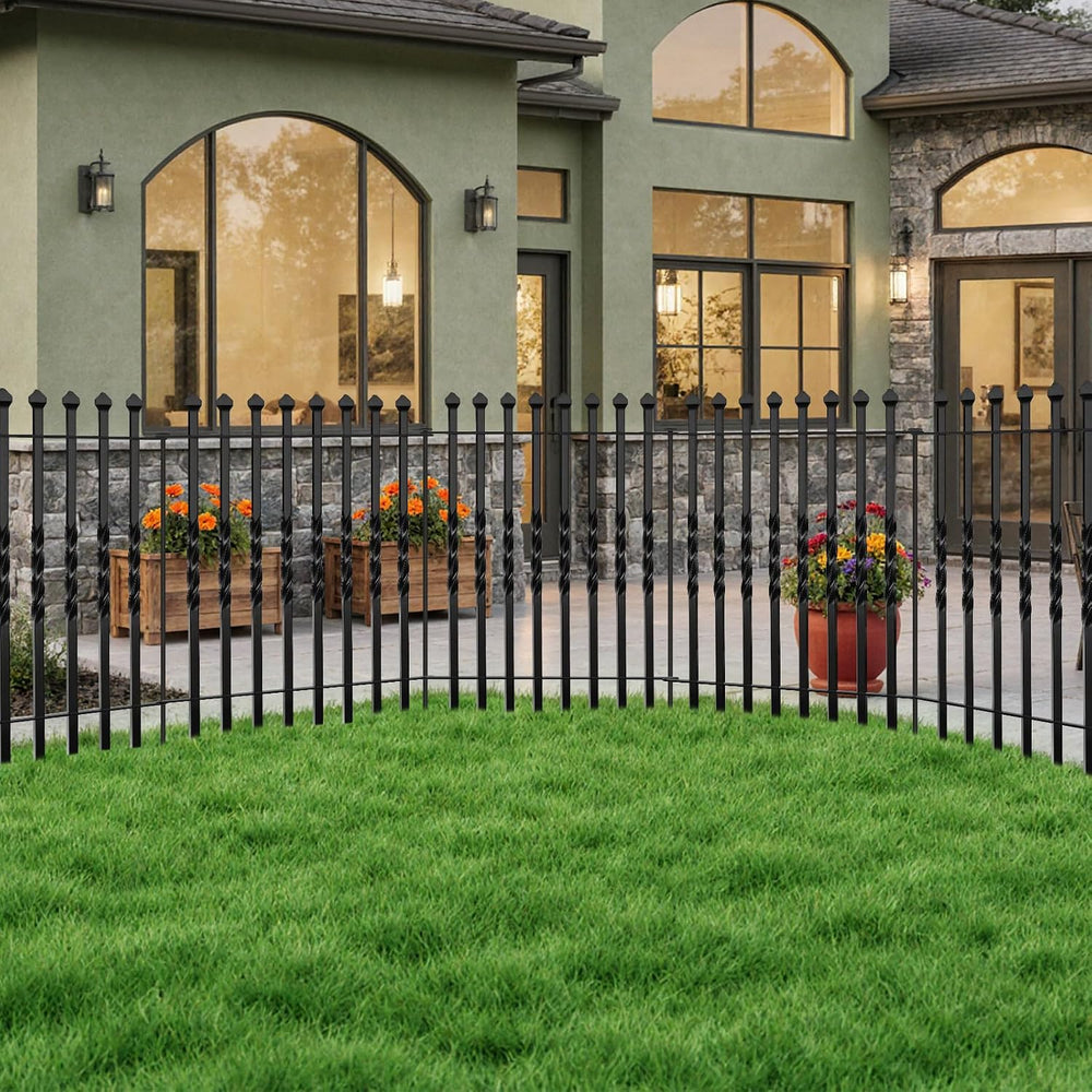 GILPWA 10 Panels No Dig Decorative Garden Fence, 32in(H)×24Ft(L)