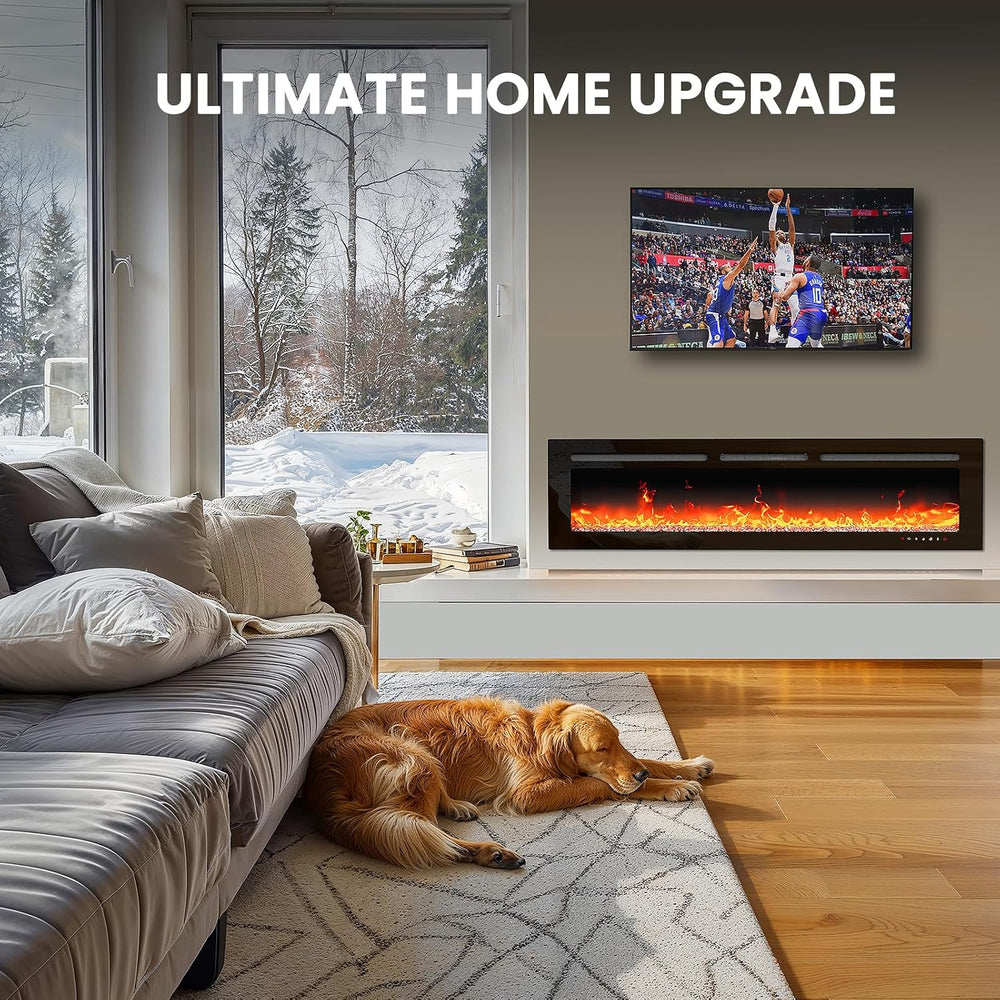 Silonn 60″Smart Electric Fireplace Heater with App & Remote Control, 4777...