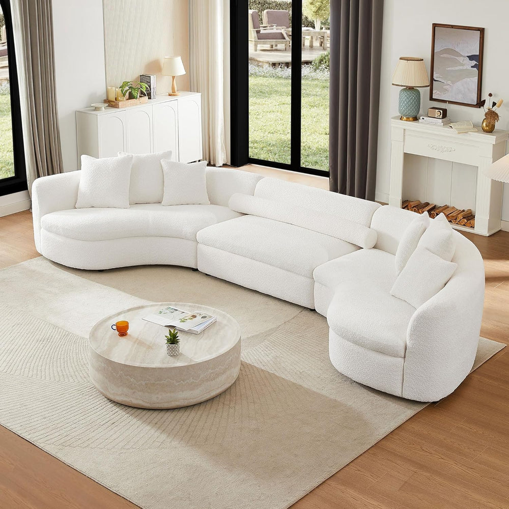 Round Coffee Table for Living Room Circle Coffee Table Faux Marble Pattern Co...