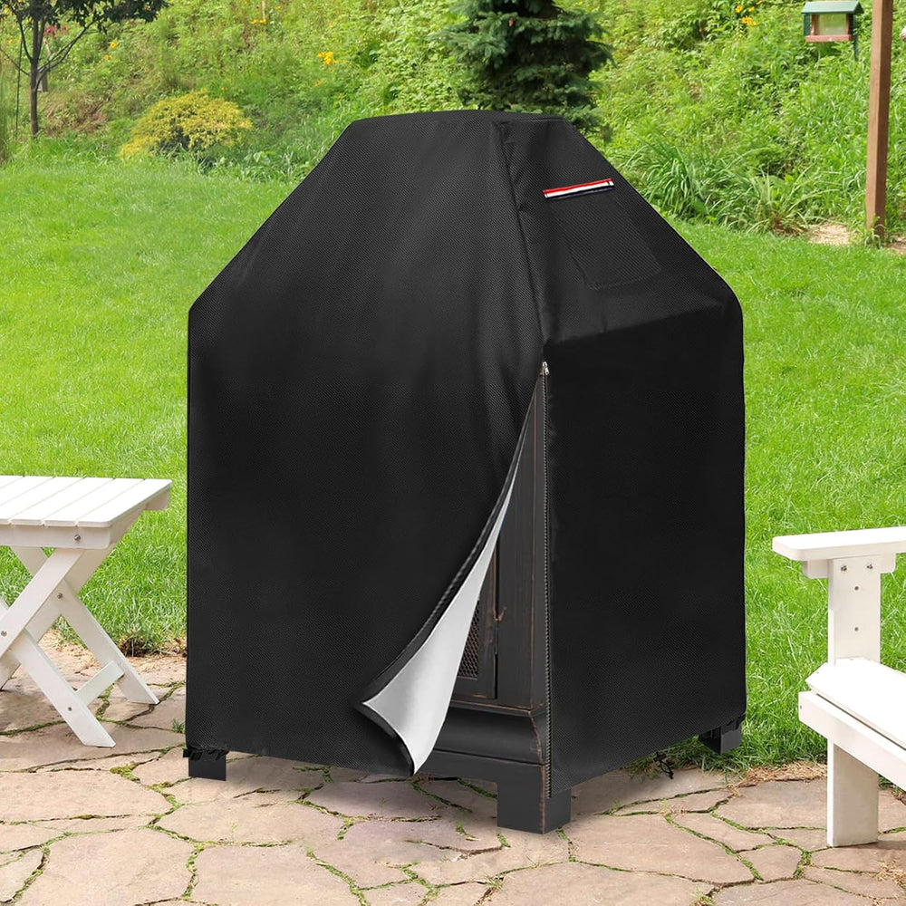 Outdoor Fireplace Cover,Heavy Duty 600D Square Chiminea Fireplace Cover,Pagod...