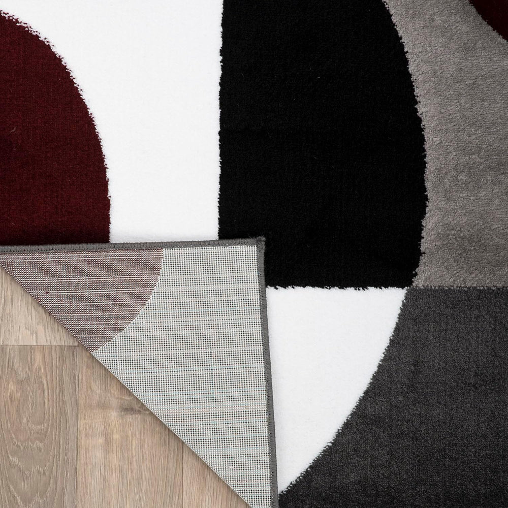 Rugshop Circle Design Contemporary Geometric Area Rug Burgundy 5'3" ...