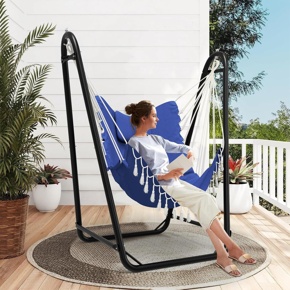 TOREVISIOR Hammock Chair with Stand, 350 lbs Swing Chair for Indoor Outdoor