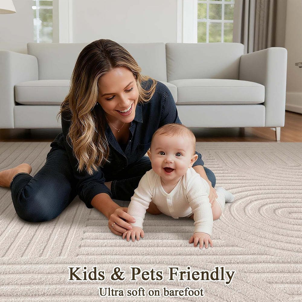 SHACOS Soft Cozy Fluffy Arch Pattern High Low Pile Runner Rugs 2'x6' ...
