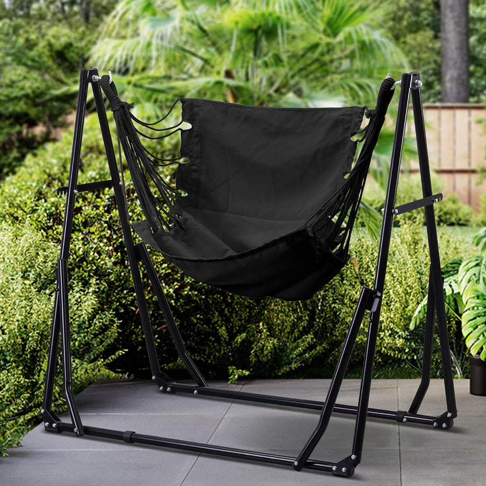 Ainfox Hammock with Foldable Stand, 2 in 1 Hammock and Swinging Chair with Ca...