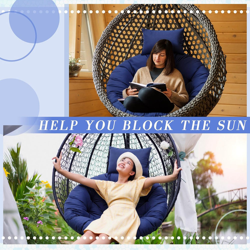 Tudomro Navy Blue Egg Chair Cushion Hanging Basket Chair Replacement 45x45 Ha...