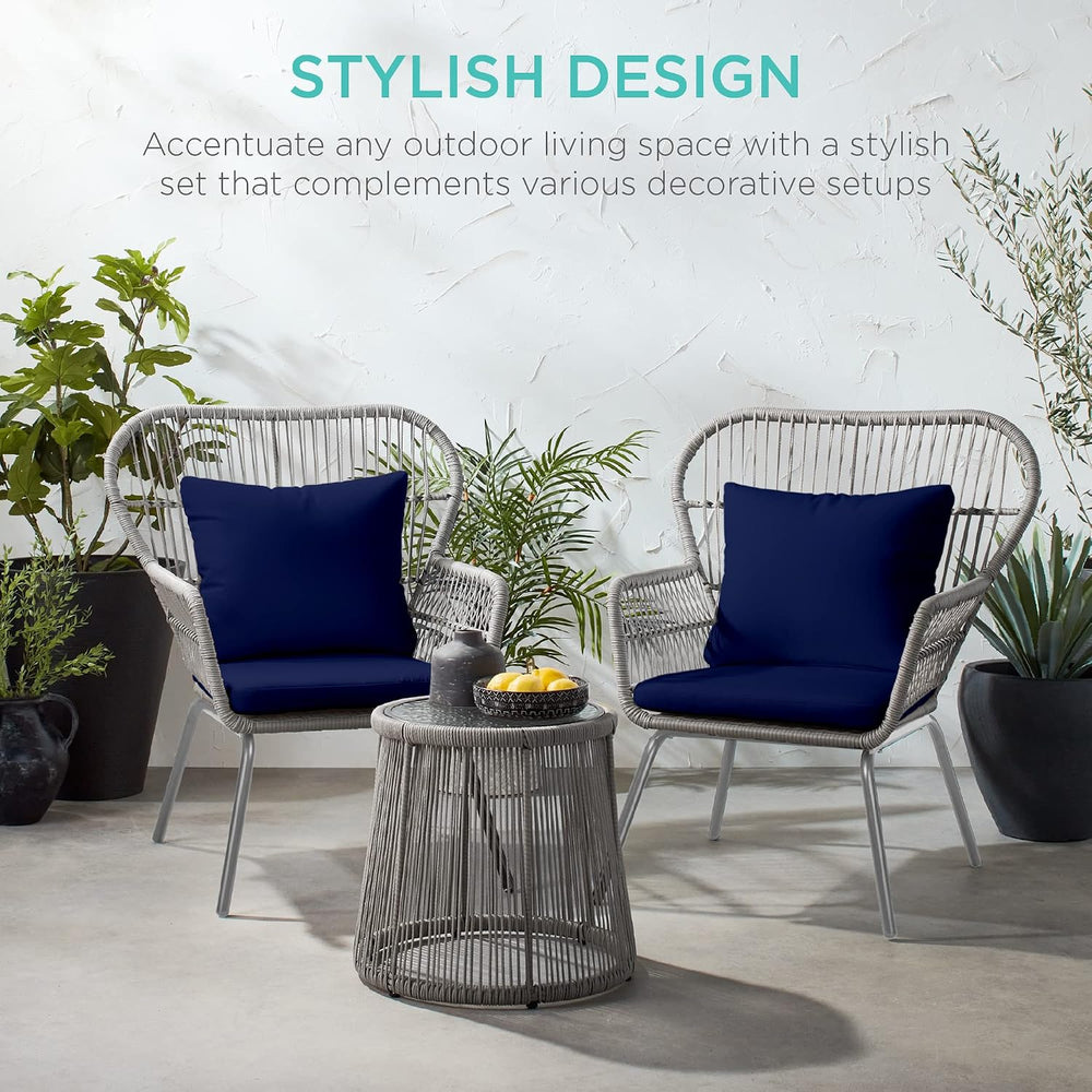 Best Choice Products 3-Piece Patio Conversation Bistro Set, Outdoor All-Weath...