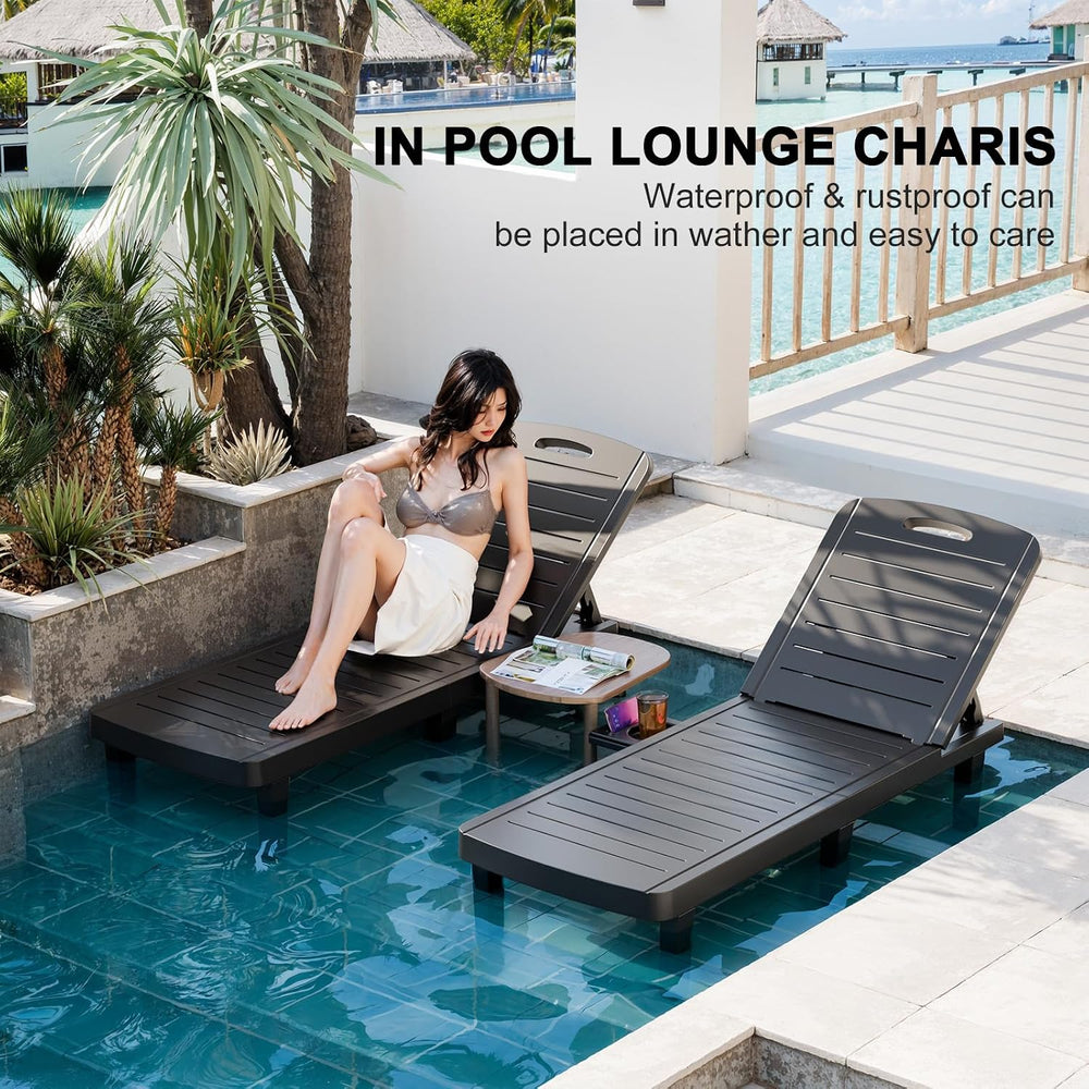 WACASA Outdoor Chaise Lounge Chairs Set of 2, Oversized Lounge Chairs with 5-...