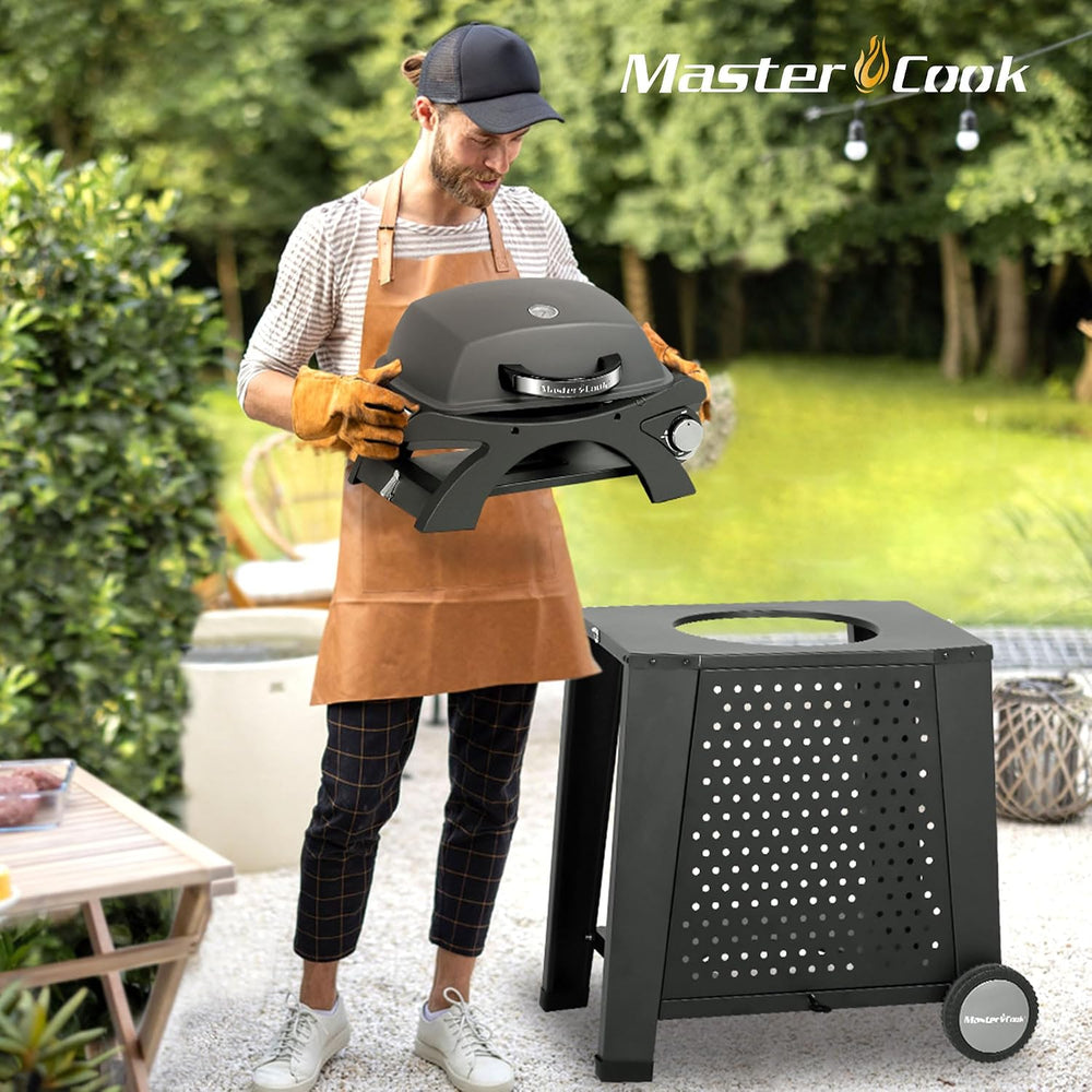 MASTER COOK Single Burner Propane Gas Grill, 11,500 BTU Portable Tabletop Bar...