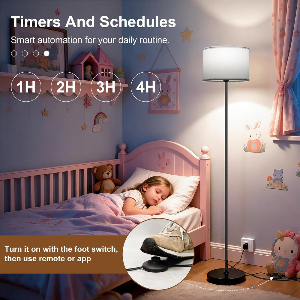 FRIDEKO HOME Floor Lamp for Living Room - Bedroom Standing Tall Lamps with Re...