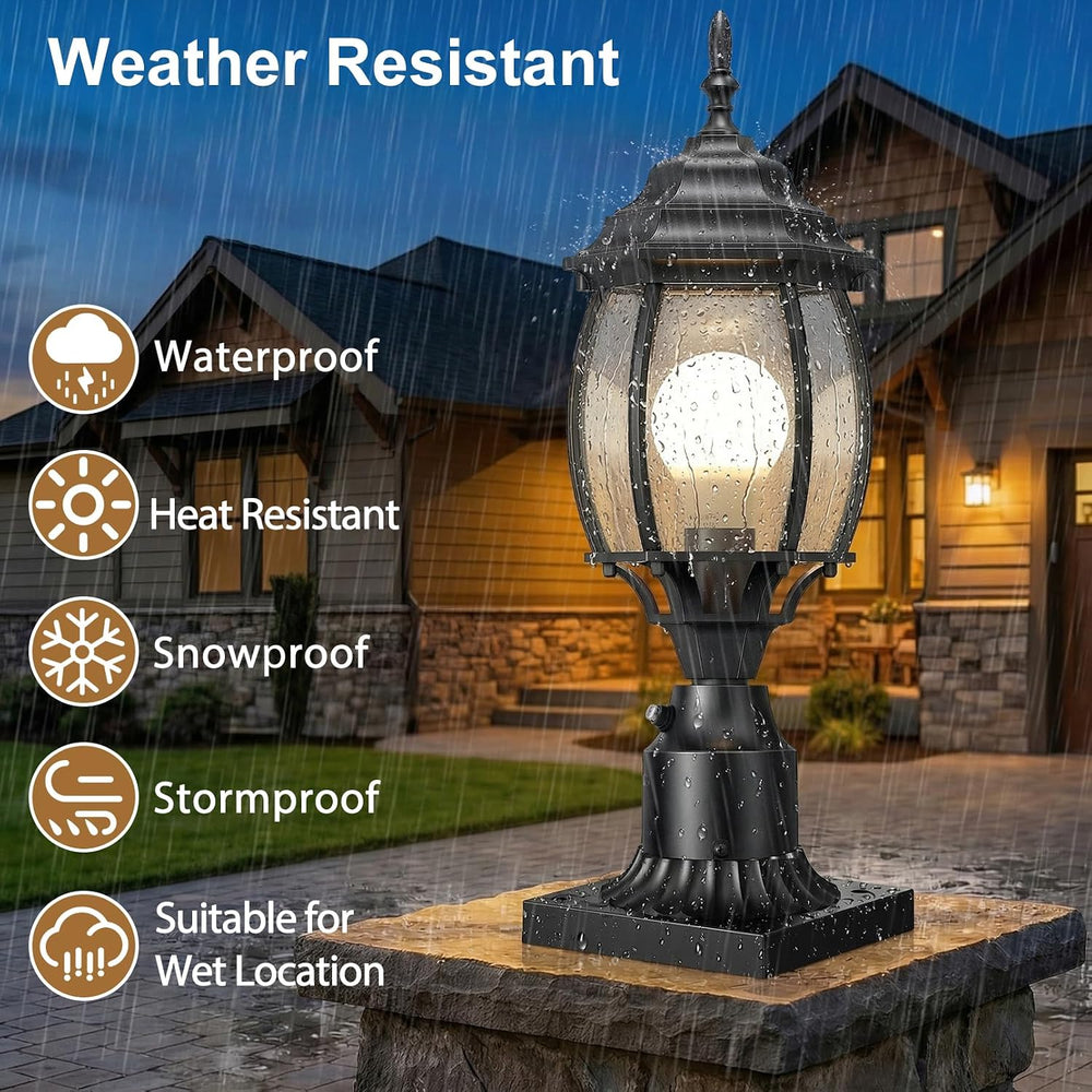 Redluck Large Dusk to Dawn Outdoor Post Light, Lamp Post Light Fixture