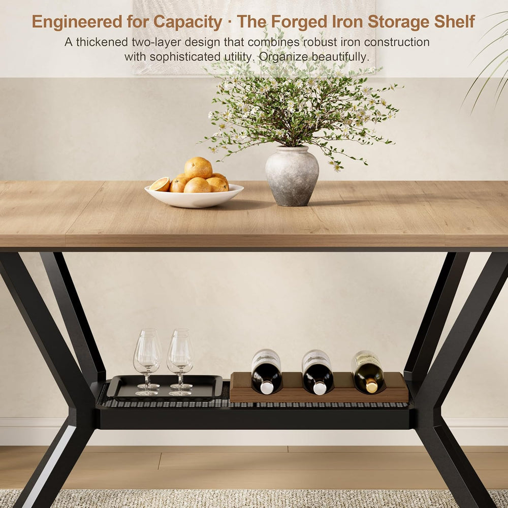 MECHYIN 55" Dining Table for 4-6, Industrial Kitchen Table with Spacious...