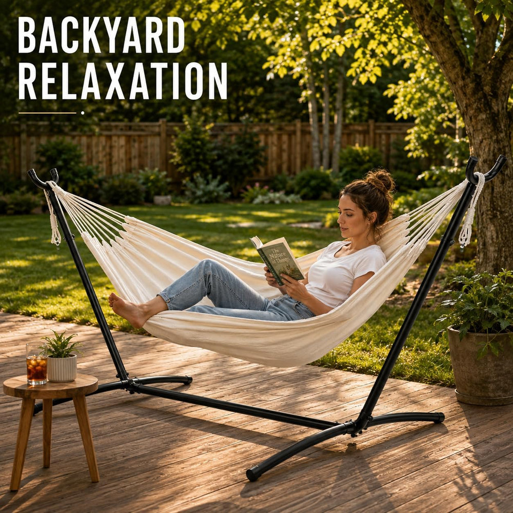 JupiterForce Hammock Stand 9FT, Heavy Duty Steel Frame, Tool-Free Assembly, S...
