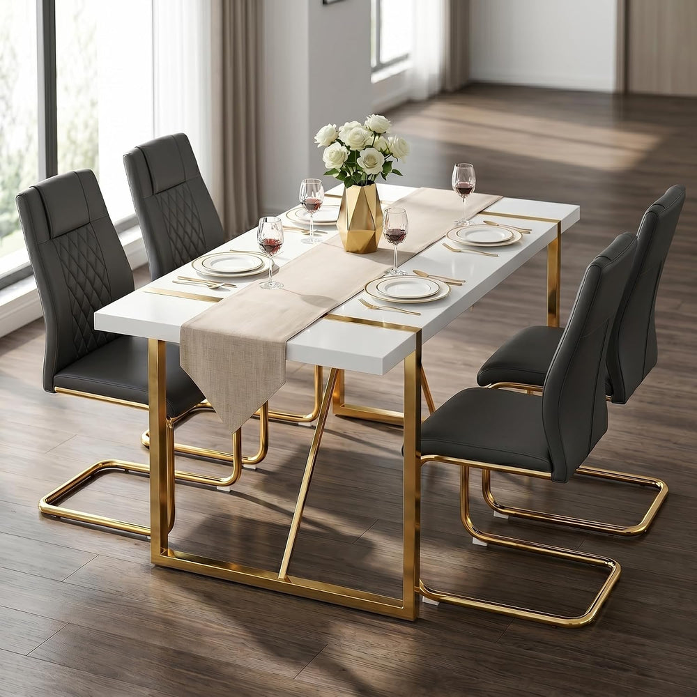 gopop Dining Table Set for 4, Kitchen Table Chairs Set of 4, 5-Piece
