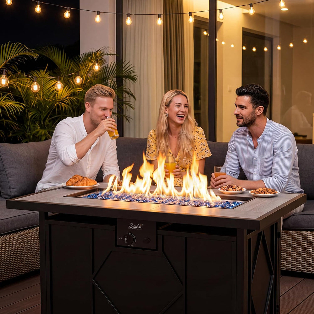 42 inch Propane Fire Pit Patio Outdoor Fire Pit Table Large Rectangular