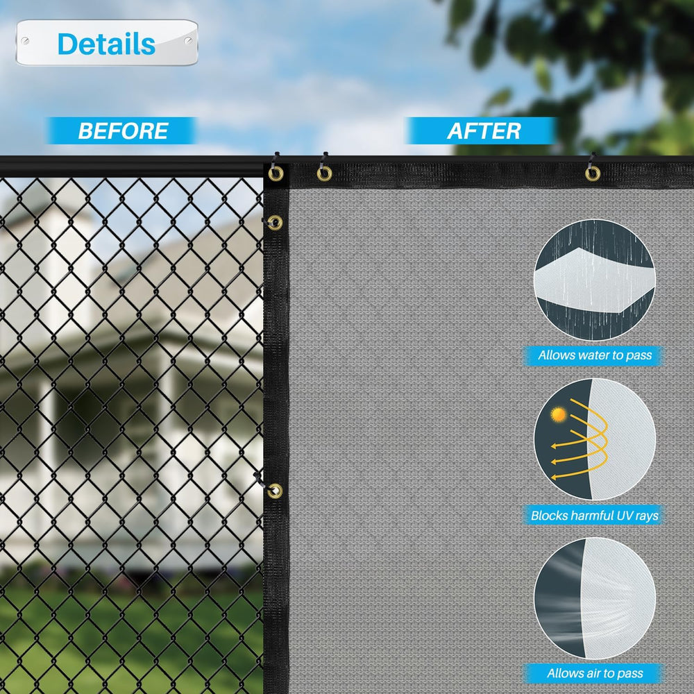 Patio Privacy Fence Screen 6' x 50' Outdoor Fence Cover Mesh Screen w...