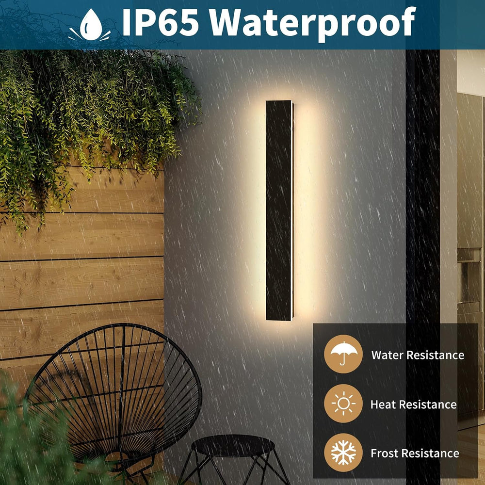 23.6inch Modern LED Wall Sconce, 3000K Warm White Outdoor Lights, IP65 Waterp...