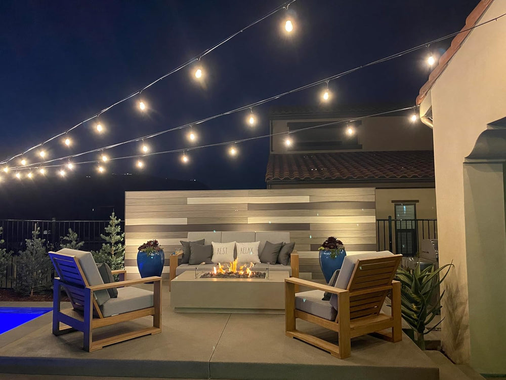 Brightech Ambience Pro LED Outdoor String Lights - Commercial Grade Waterproo...