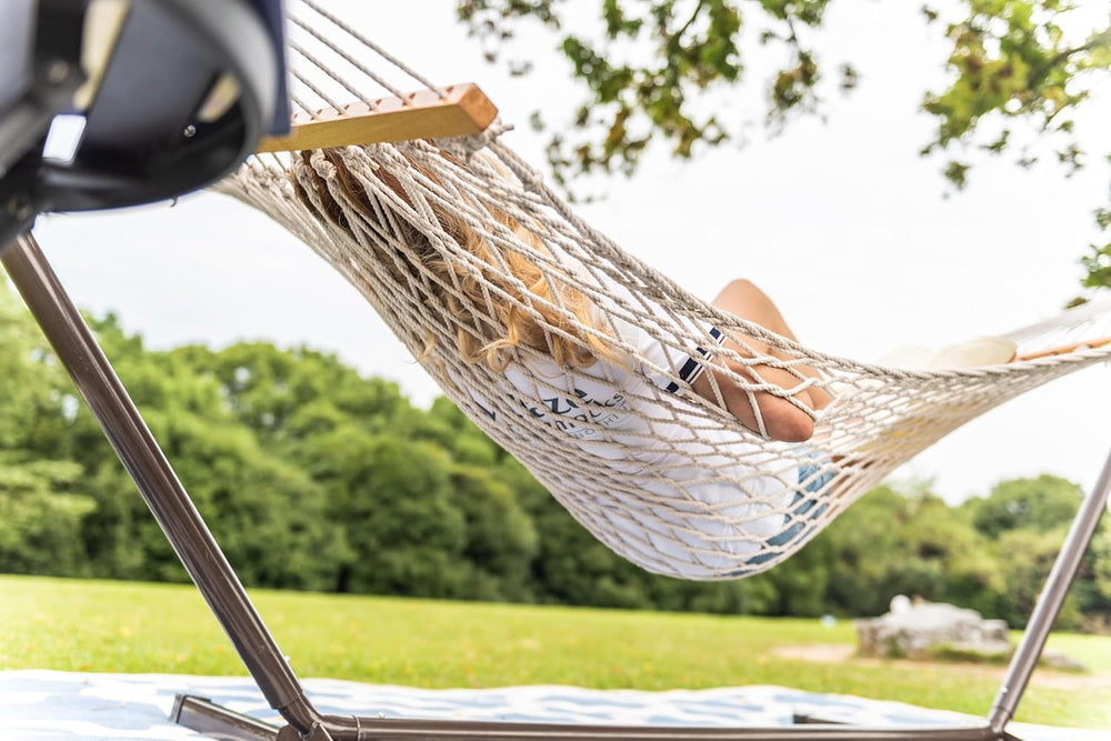 Lazy Daze 12 Ft Double Rope Hammock, Traditional Hand Woven Mesh Hammock