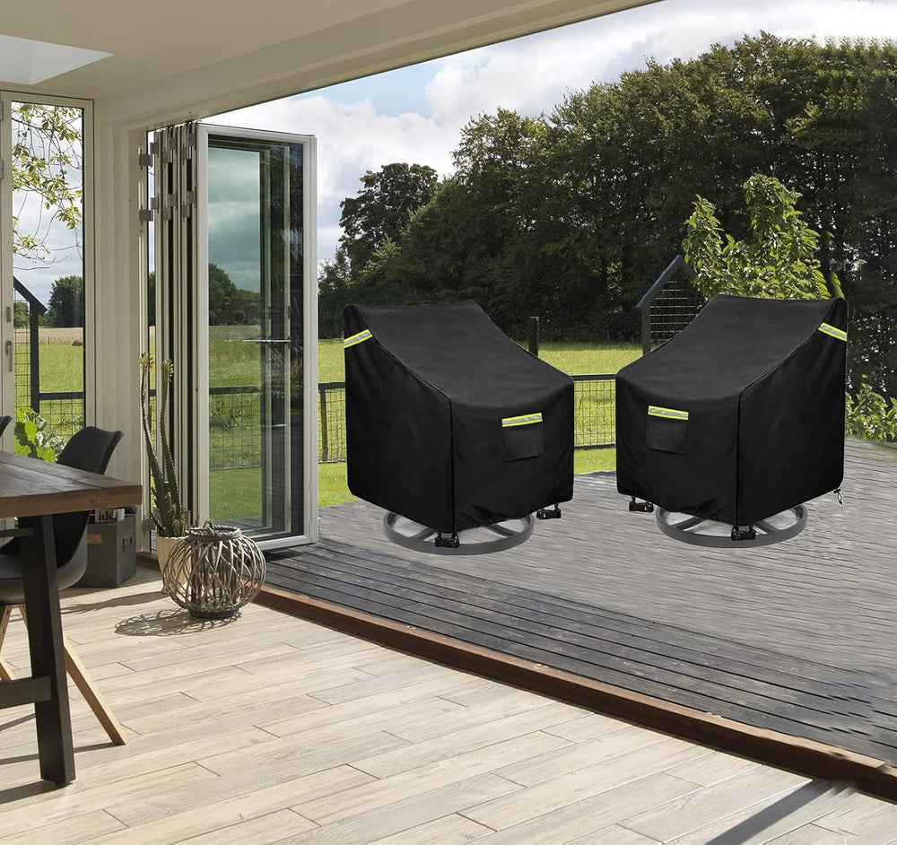 Outdoor Swivel Chair Cover 2 Pack,(32Wx35Dx36H inches )100% Waterproof Heavy ...