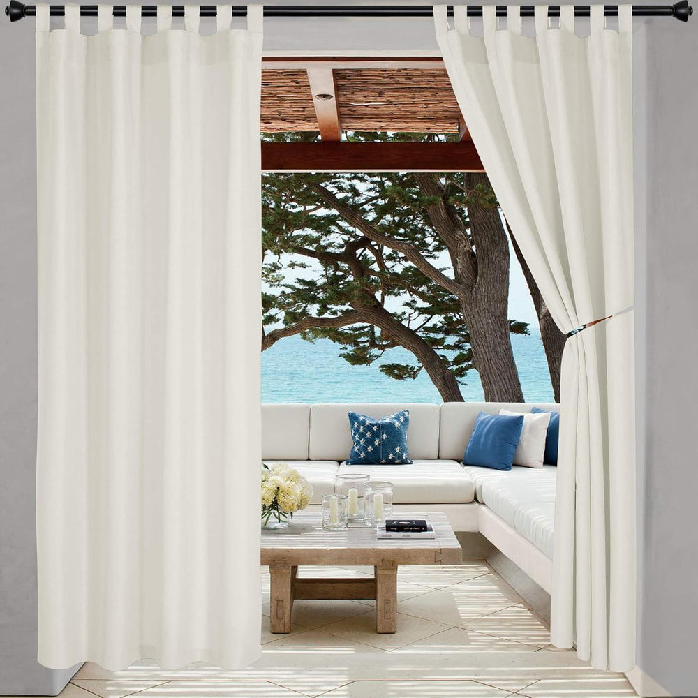 LORDTEX Indoor/Outdoor Curtains - Waterproof Tab Top Patio Curtains Sun Block...