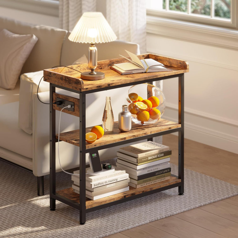 IRONCK Console Table with Power Outlet, One Piece Top, Sofa Table 32"