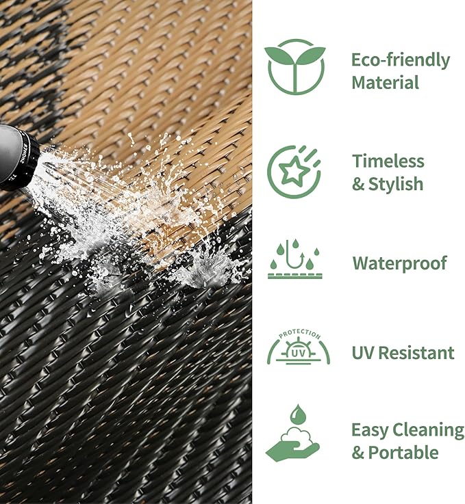 GENIMO Outdoor Rug for Patio Clearance, 6'x9' Reversible Geometric Pl...