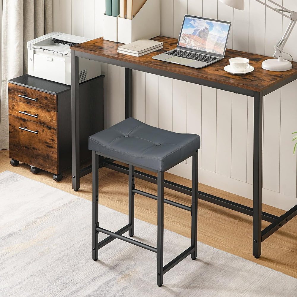 HOOBRO Barstools,25.4" Saddle Stools with PU Upholstery, Counter Height ...
