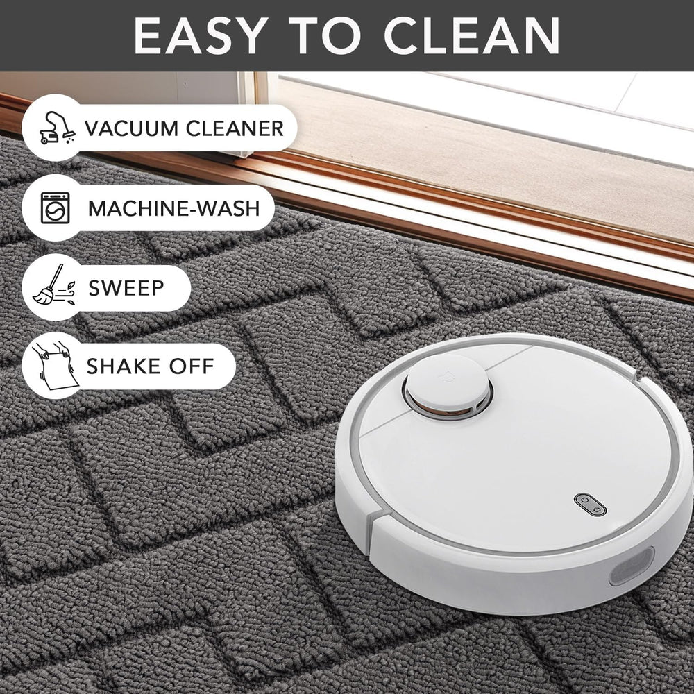 hicorfe Front Door Mat Outside Entrance,32"x40" Absorbent Muddy Dir...