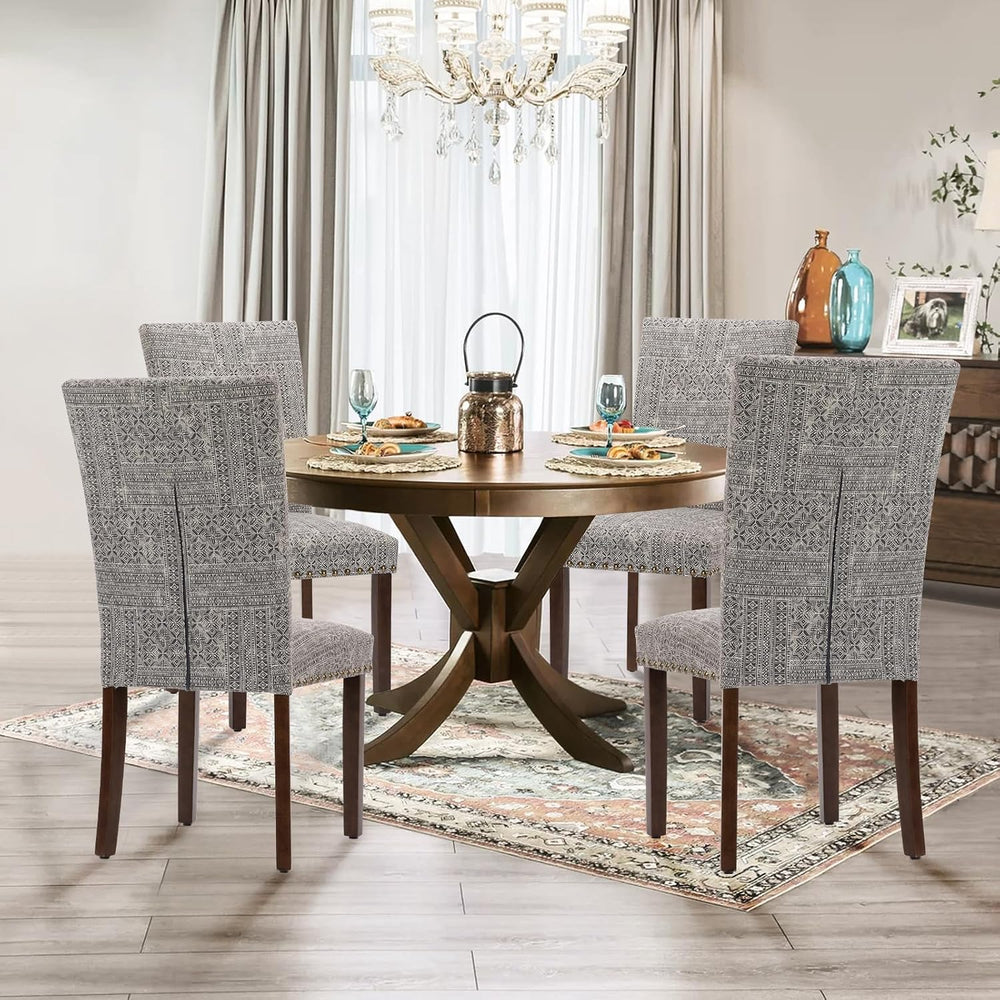 Parsons Dining Chairs Set of 2, Upholstered Nailhead Dining Room Kitchen Side...