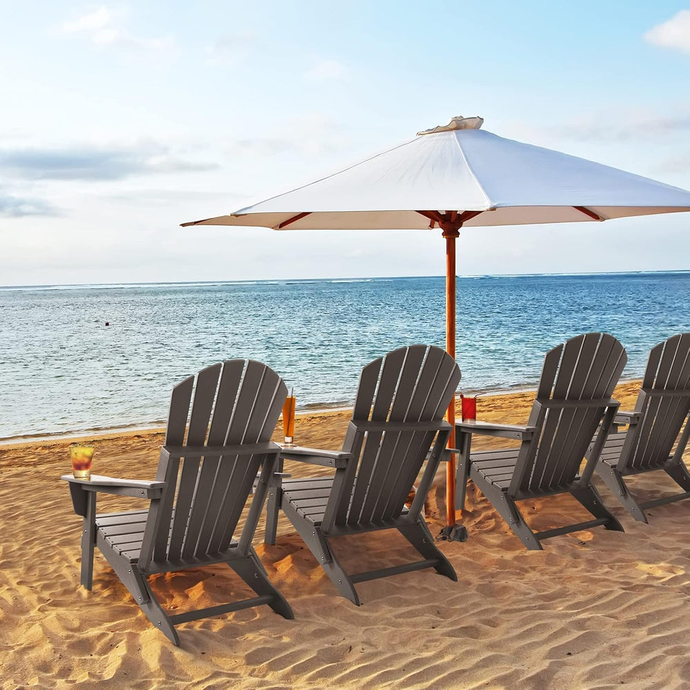 FUNBERRY Oversized Adirondack Folding Chair Set of 4, Fire Pit Chair 400LBS