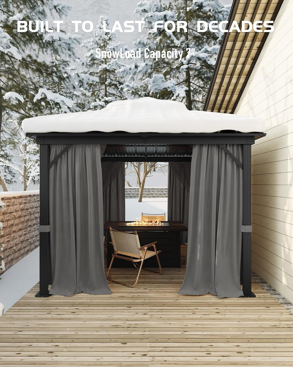GarveeLife Hardtop Gazebo 10 ft x10 ft for All Weather, with Double Metal Roo...