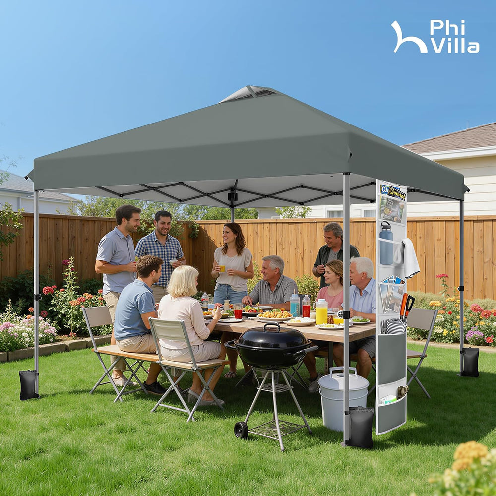 PHI VILLA 10x10 Pop up Canopy Tent, One Push Easy Set Instant Shade Tents