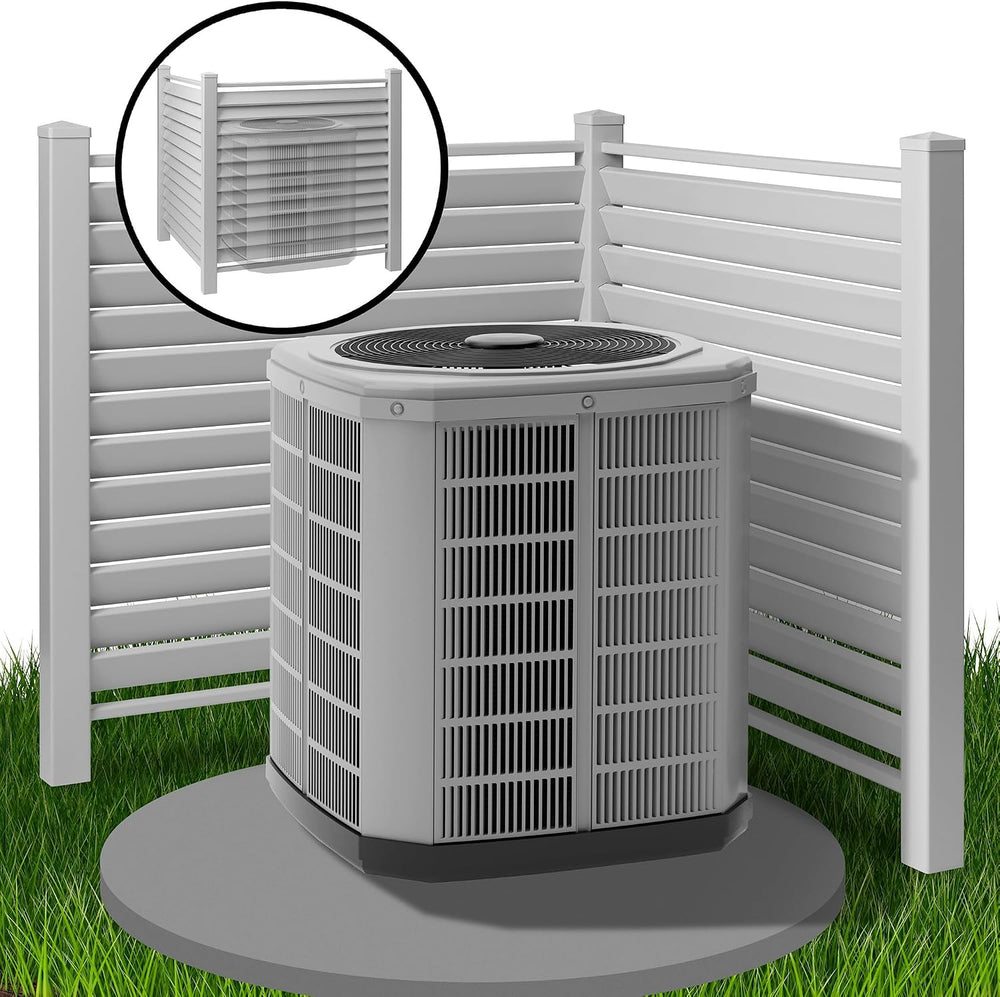 Casafield 48" x 48" Louvered Privacy Screen - Outdoor Vinyl Fence P...