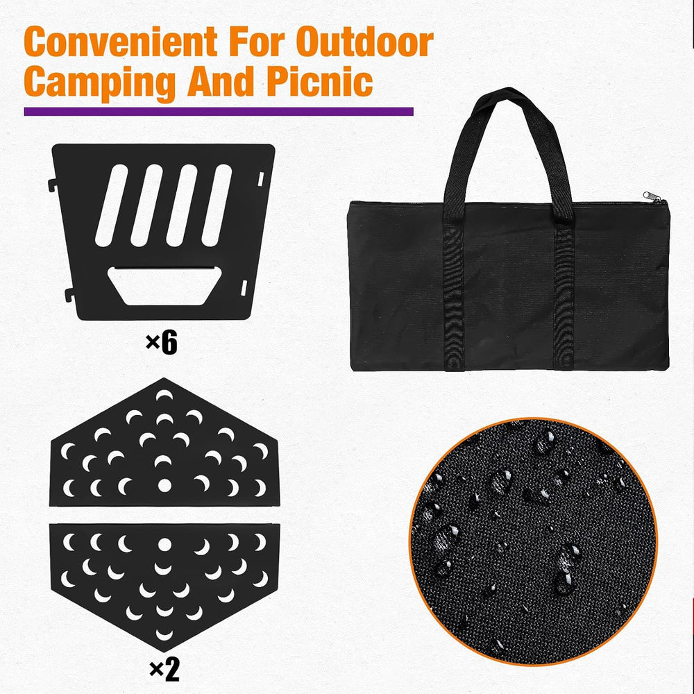 24-Inch Portable Fire Pit with Carry Bag|