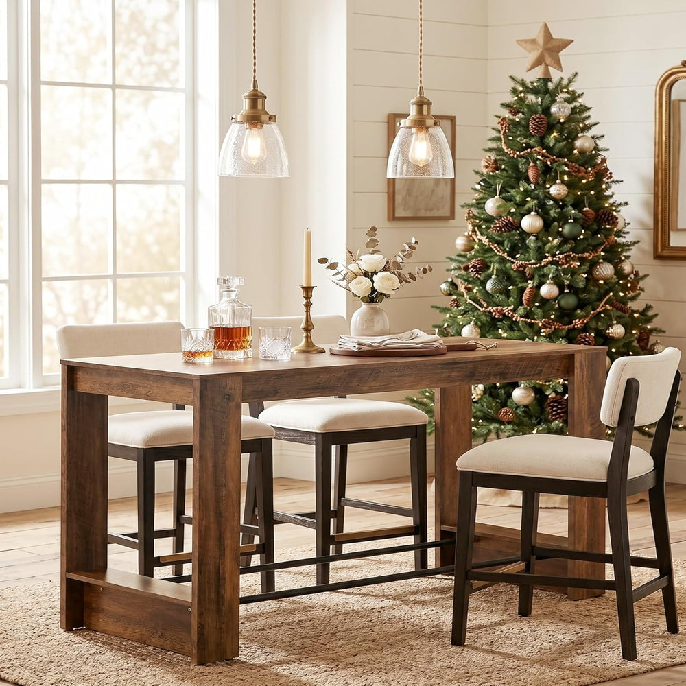 Tribesigns 63'' High Top Long Bar Table, 37.4'' Counter Heigh...