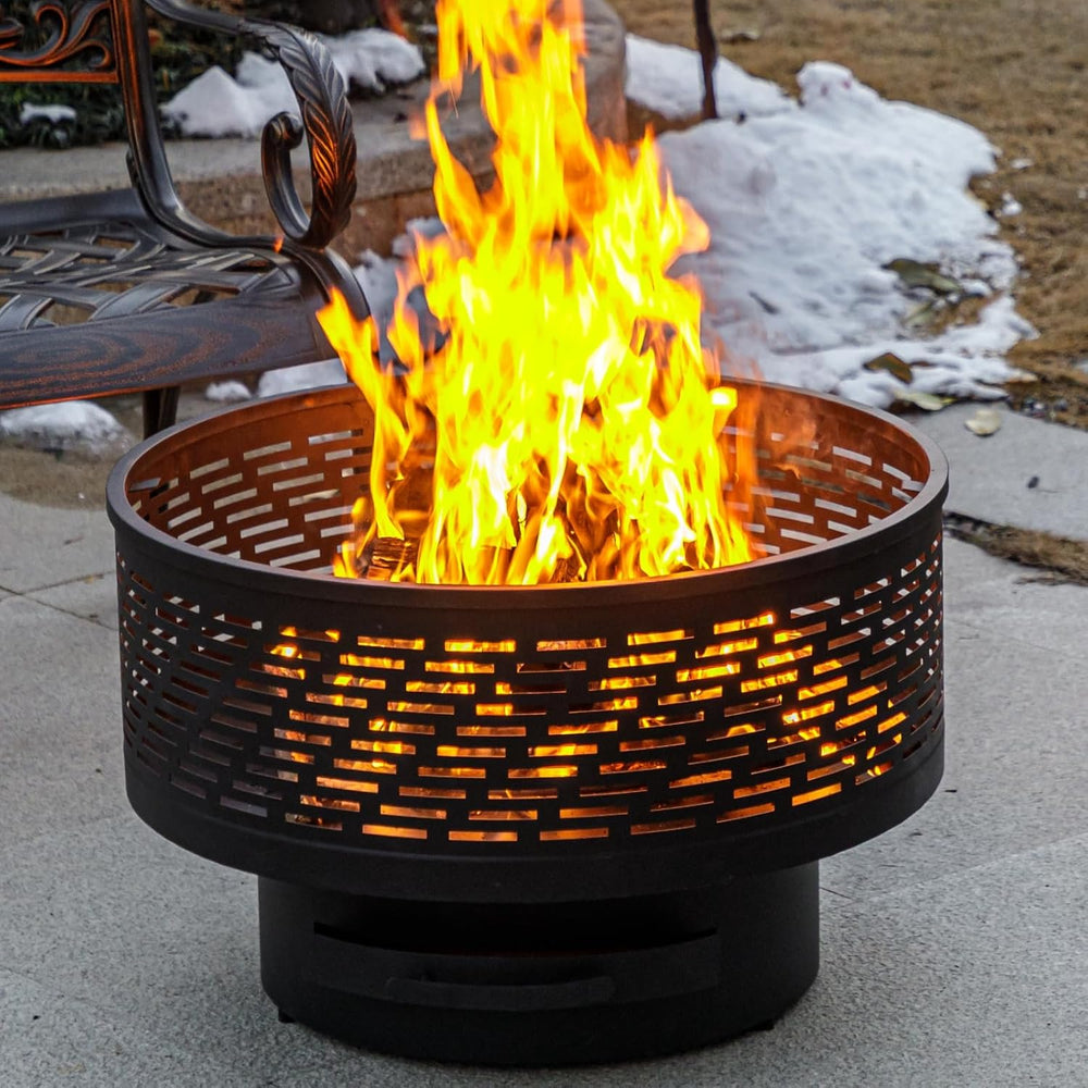 OutVue 26 Inch Wood Burning Fire Pits with Grill & Lid