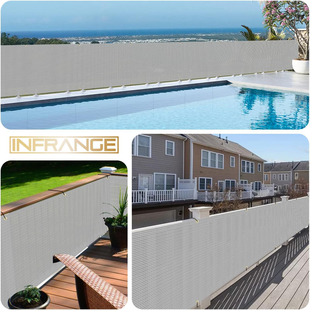 3' x 50' Balcony Privacy Screen Deck Patio Fence Cover, Gray