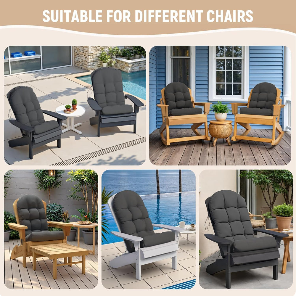 Sannwsg Adirondack Chair Cushion Set of 4, Rocking Chair Cushions, High Back ...