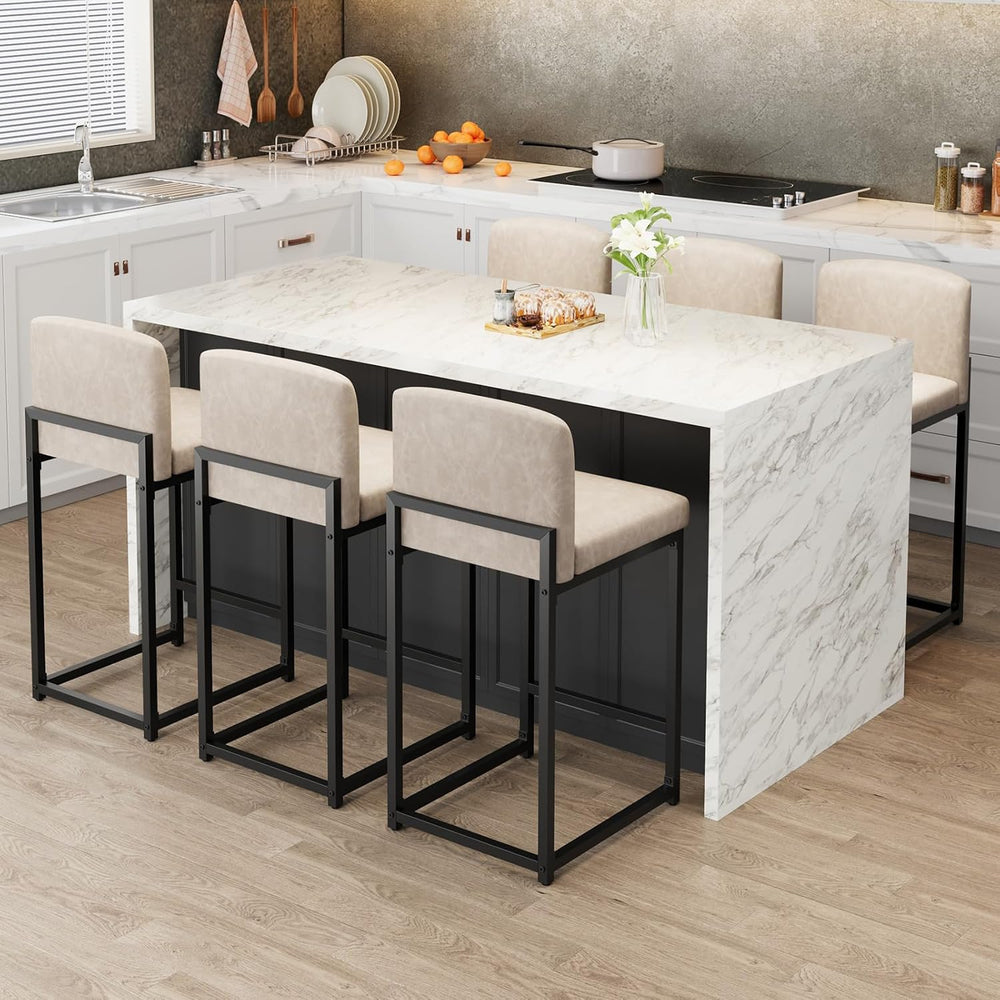 GarveeHome Bar Stools Set of 2, Modern Counter Height Bar Stools with Back an...