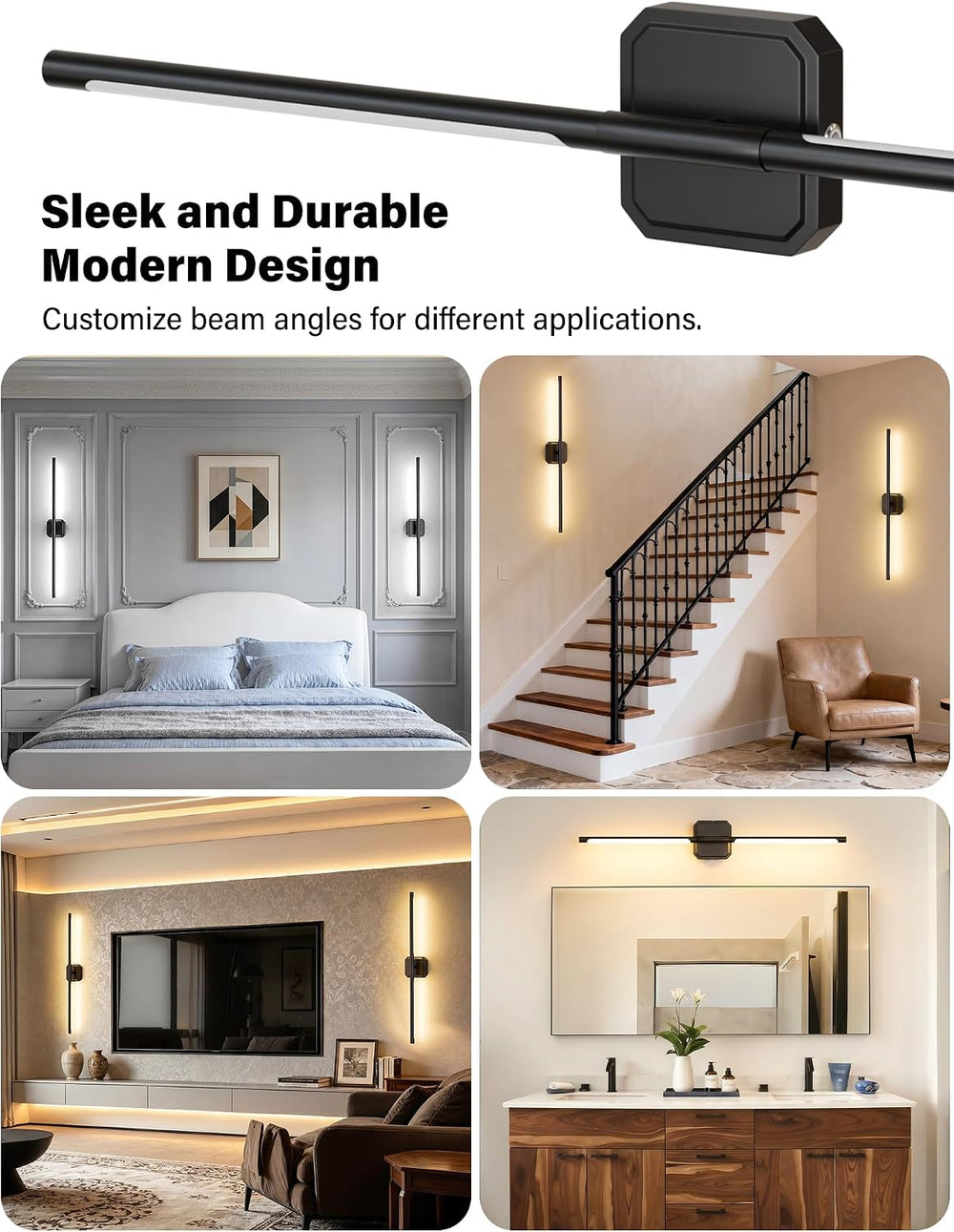 Battery Operated Wall Sconces Set of Two, Wireless Wall Lights Touch & Re...
